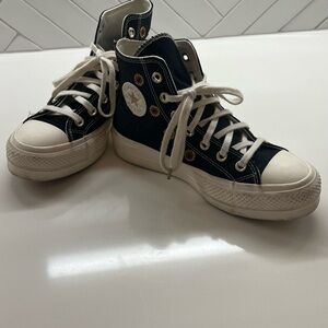 Converse High-Top Sneakers with Floral Accents